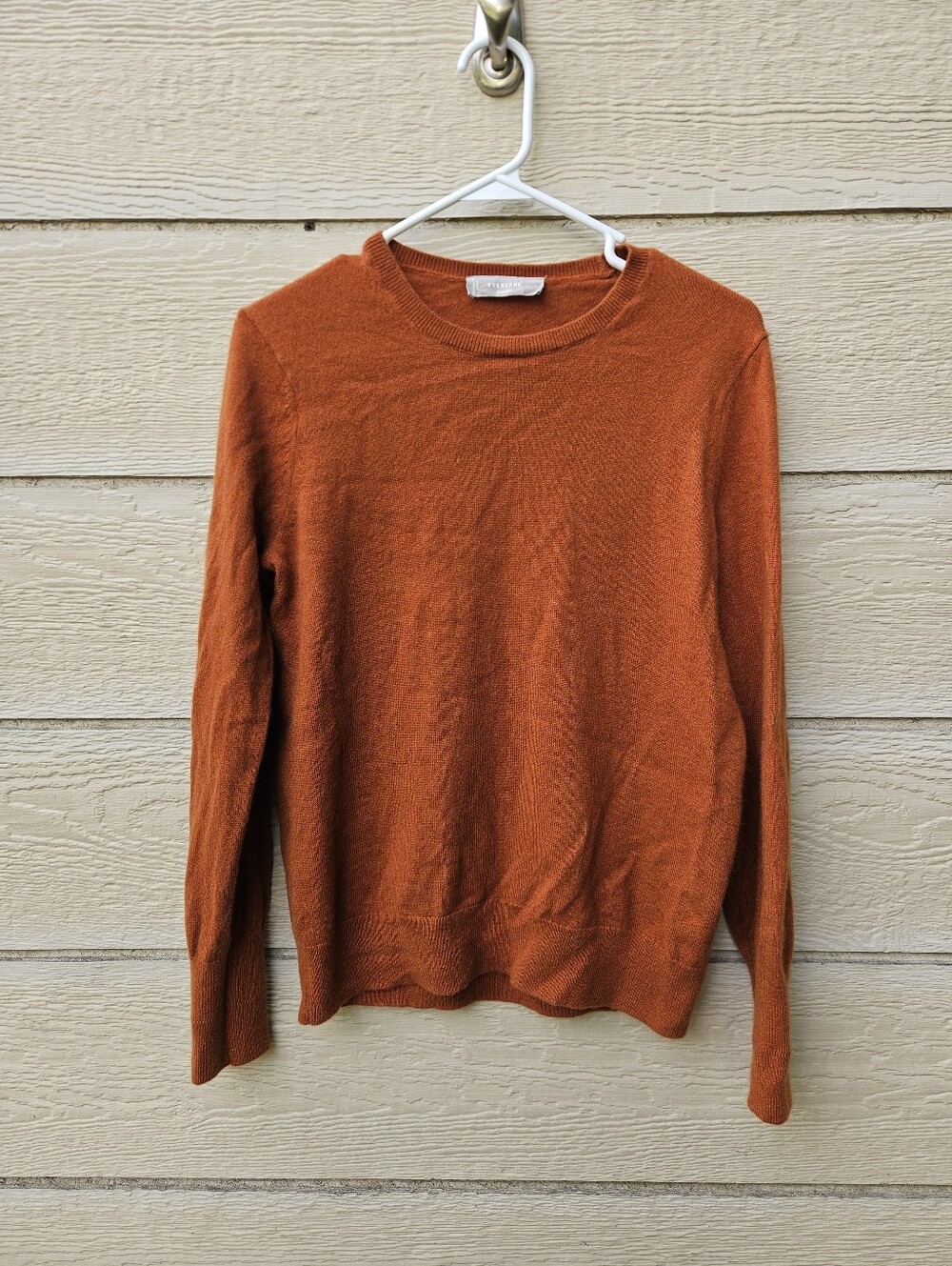 Everlane burnt orange cashmere crewneck sweater large